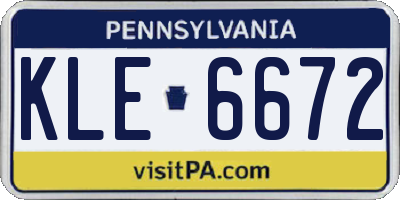 PA license plate KLE6672