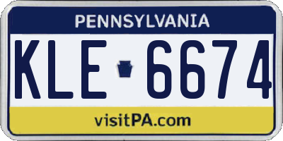 PA license plate KLE6674