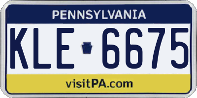 PA license plate KLE6675