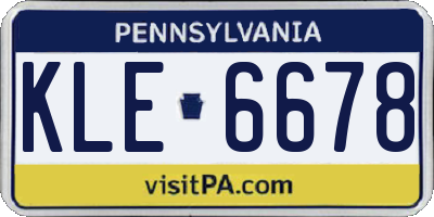 PA license plate KLE6678