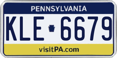 PA license plate KLE6679