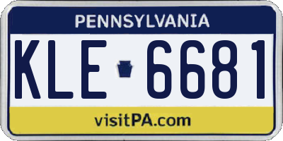 PA license plate KLE6681