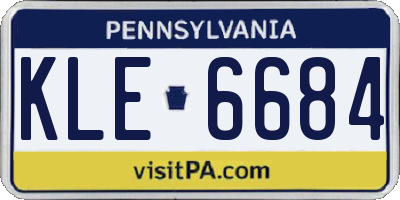 PA license plate KLE6684