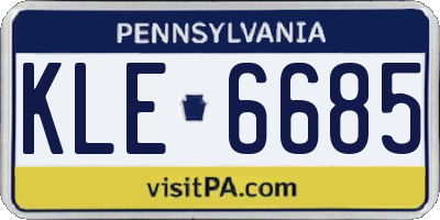 PA license plate KLE6685