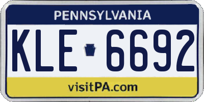 PA license plate KLE6692