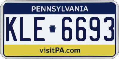 PA license plate KLE6693