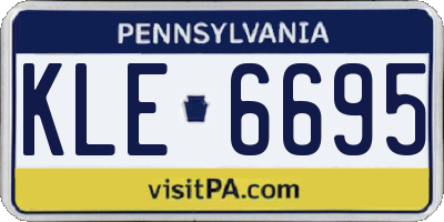 PA license plate KLE6695