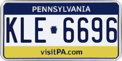 PA license plate KLE6696