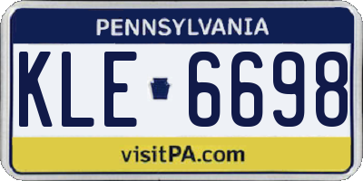 PA license plate KLE6698