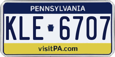 PA license plate KLE6707