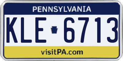PA license plate KLE6713