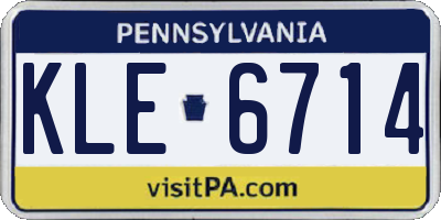 PA license plate KLE6714