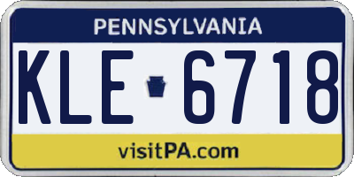 PA license plate KLE6718