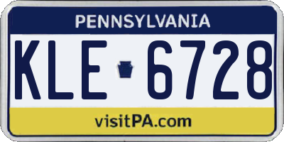 PA license plate KLE6728