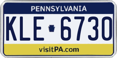 PA license plate KLE6730