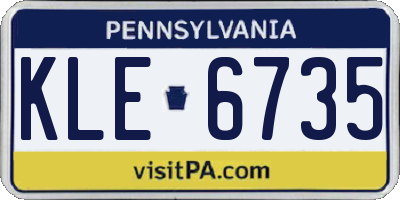 PA license plate KLE6735
