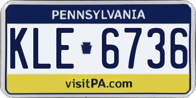PA license plate KLE6736