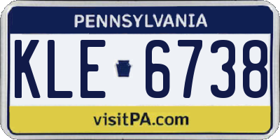 PA license plate KLE6738