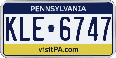 PA license plate KLE6747