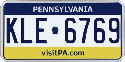 PA license plate KLE6769