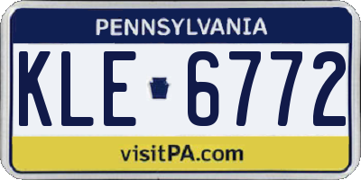 PA license plate KLE6772