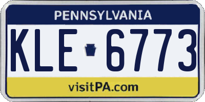 PA license plate KLE6773
