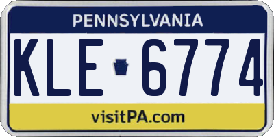 PA license plate KLE6774