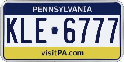 PA license plate KLE6777