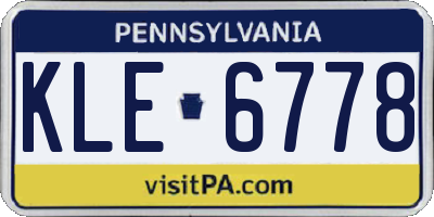 PA license plate KLE6778