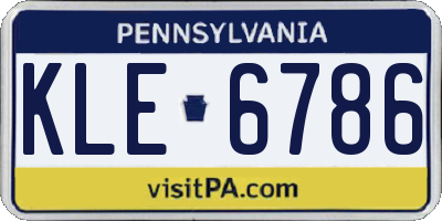 PA license plate KLE6786