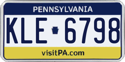 PA license plate KLE6798