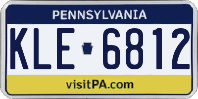 PA license plate KLE6812