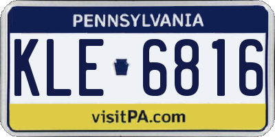 PA license plate KLE6816