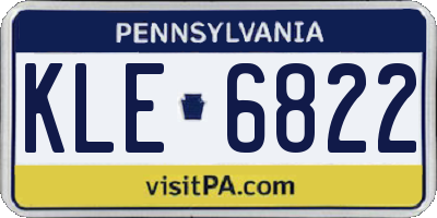 PA license plate KLE6822