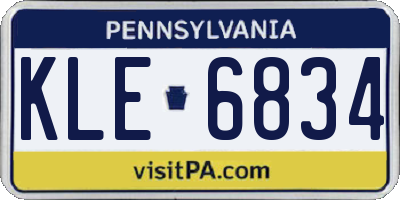 PA license plate KLE6834