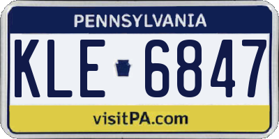 PA license plate KLE6847