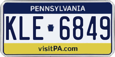 PA license plate KLE6849