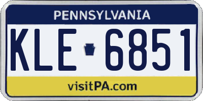 PA license plate KLE6851