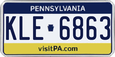 PA license plate KLE6863