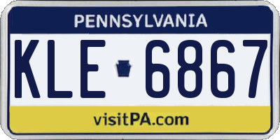 PA license plate KLE6867