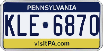 PA license plate KLE6870