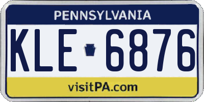 PA license plate KLE6876
