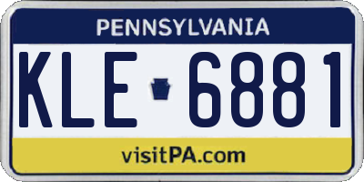 PA license plate KLE6881