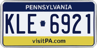 PA license plate KLE6921