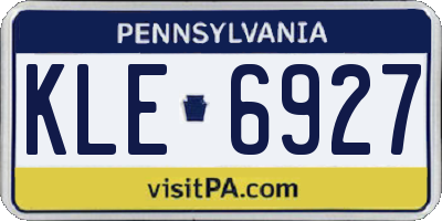 PA license plate KLE6927