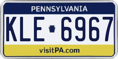 PA license plate KLE6967
