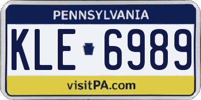 PA license plate KLE6989