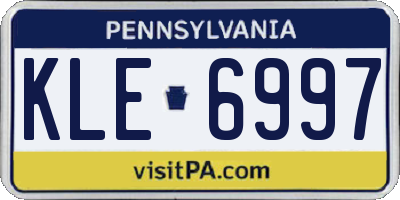 PA license plate KLE6997