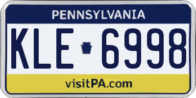 PA license plate KLE6998