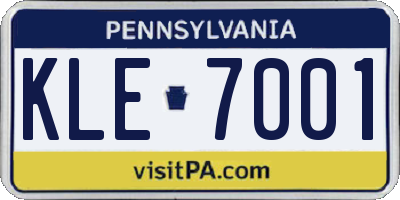 PA license plate KLE7001